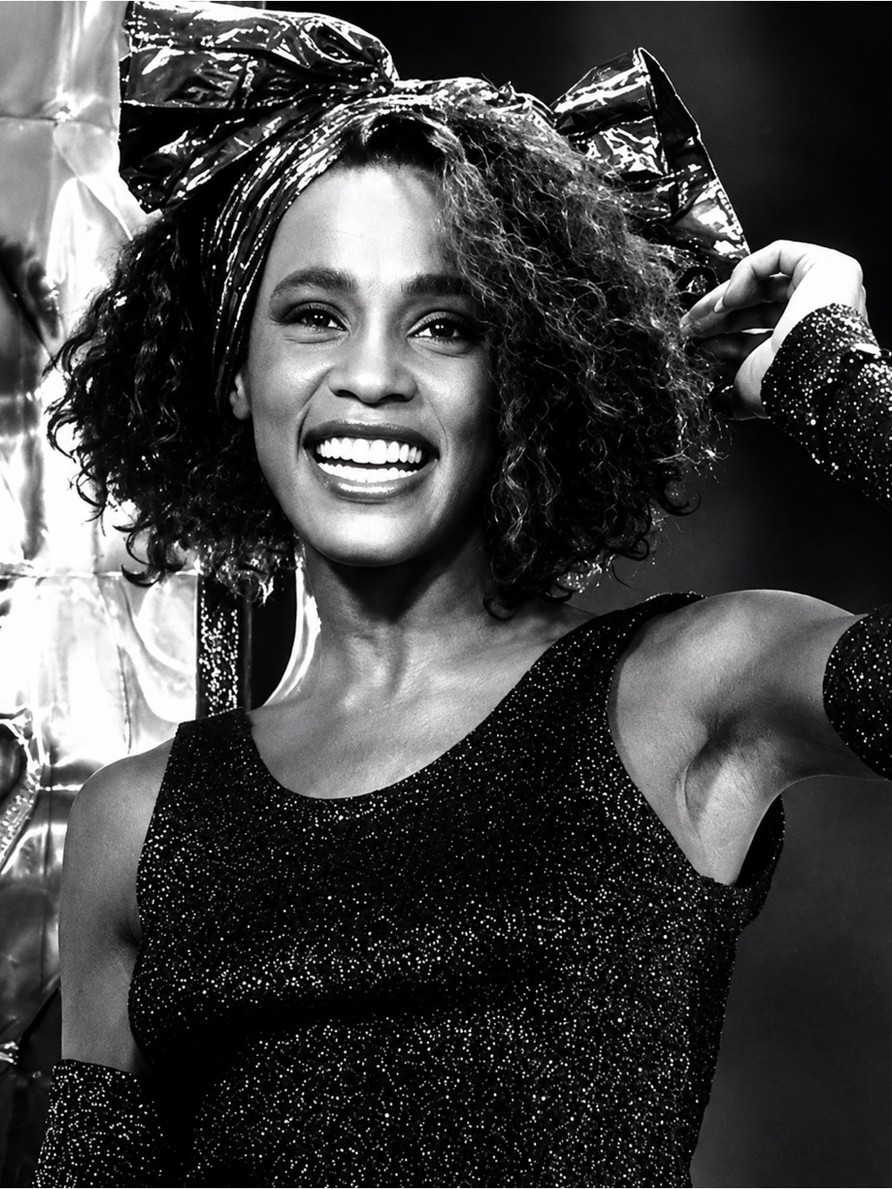 16x20 WHITNEY HOUSTON Black & White Music Icon Portrait Wall Art R&B Diva Decor